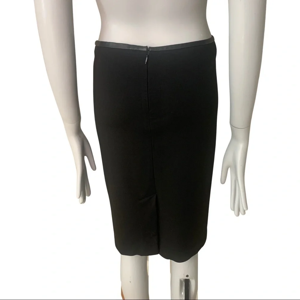 VINCE Black Ponte Knit Pencil Skirt Stretch Size 0